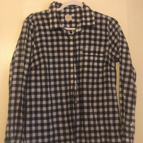 J. Crew Tops - Navy gingham button down J.crew